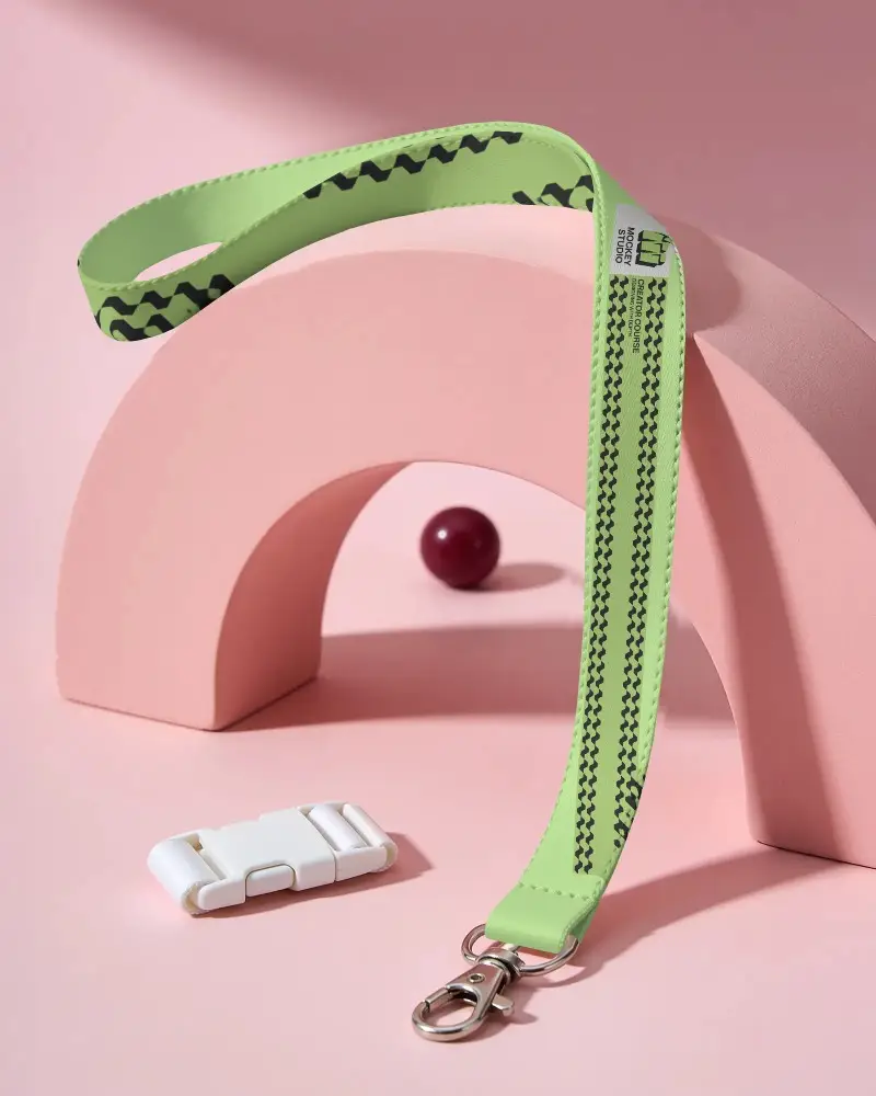 Stylish Lanyard Mockup Featuring Detachable Clip And Metal Hook For Multiple Uses