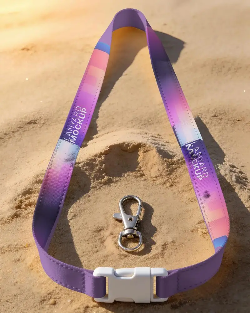 Durable Detachable Clip Lanyard Mockup For Branding And Promotional Use In Various Events