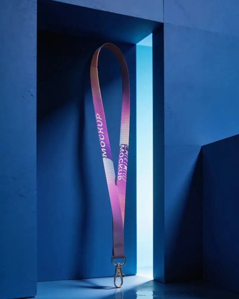 Realistic Lanyard Mockup With Metal Clip Ideal For Branding And Personalized Accessories