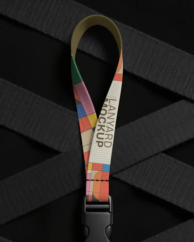 Durable Customizable Lanyard Mockup With Plastic Clip For Id Badge Holding And Access Control Use
