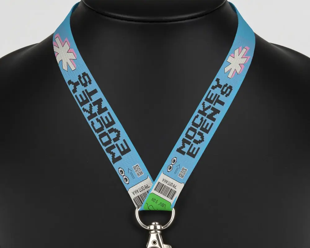 Customizable Lanyard Mockup With Secure Metal Hook For Badge Or Key Release