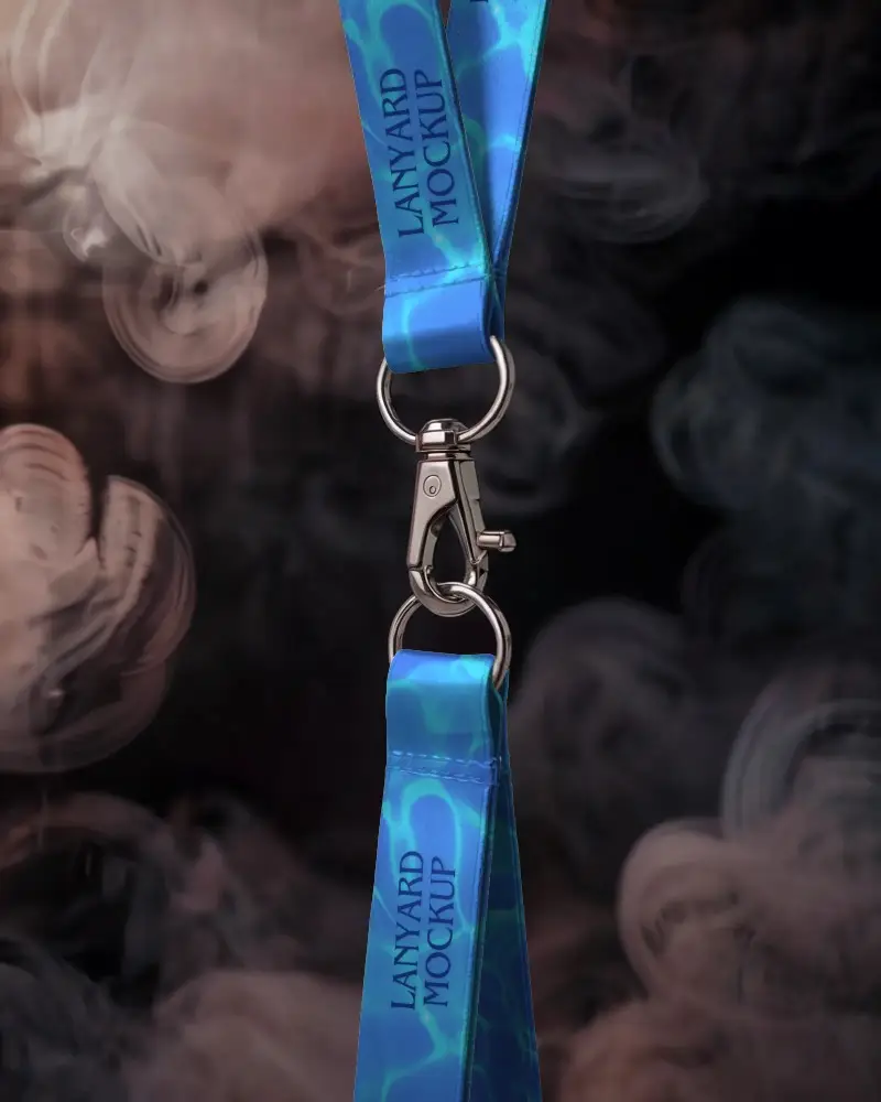 High Quality Leather Lanyard Mockup Metal Clip And Double Ring For Practical Use