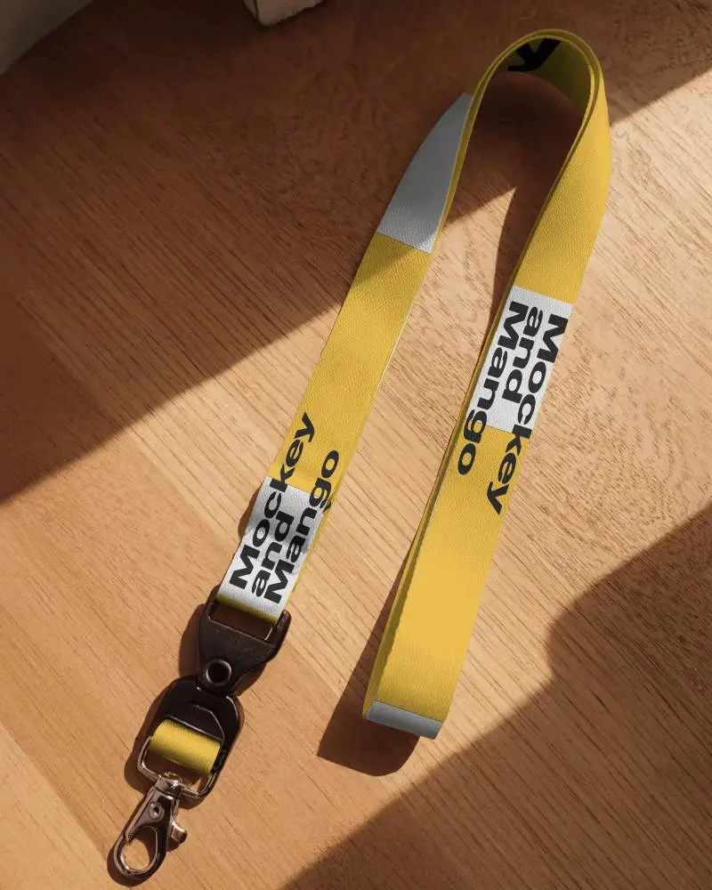 High Quality Lanyard Mockup With Metal Clip For Office And Event Accessory Design
