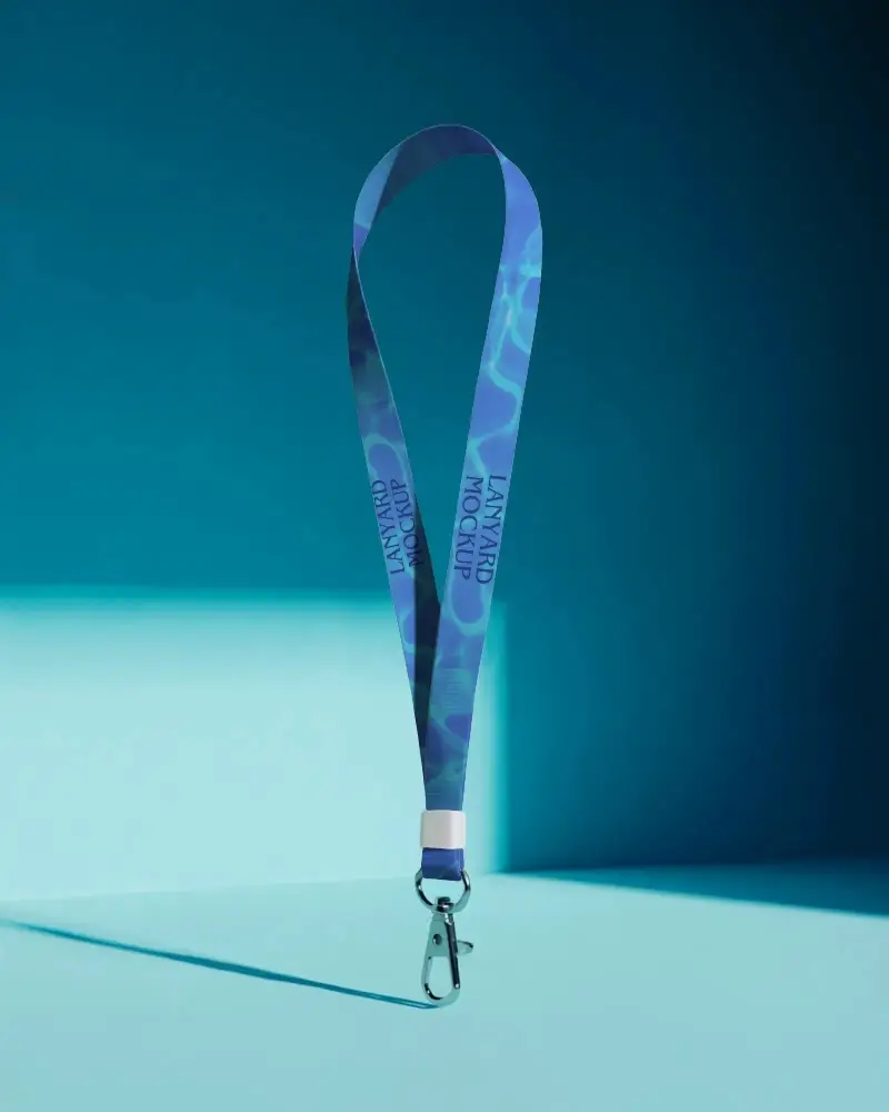 Durable Lanyard Mockup With Detachable Hook Ideal For Access Cards Keys And Promotional Items