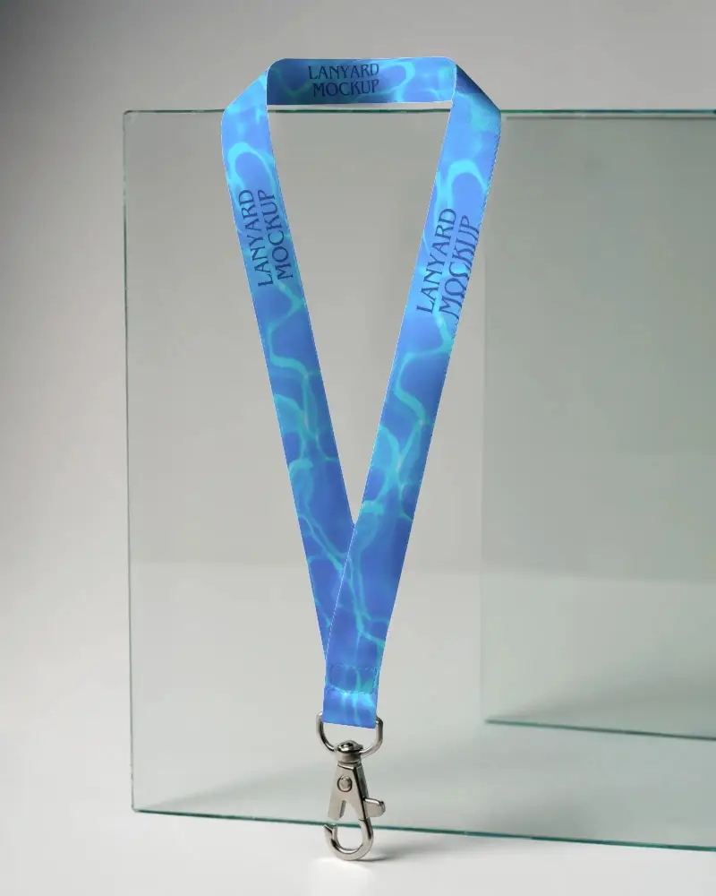 Smooth Fabric Lanyard Mockup With Metal Clip Ideal For Custom Printing And Personalized Branding