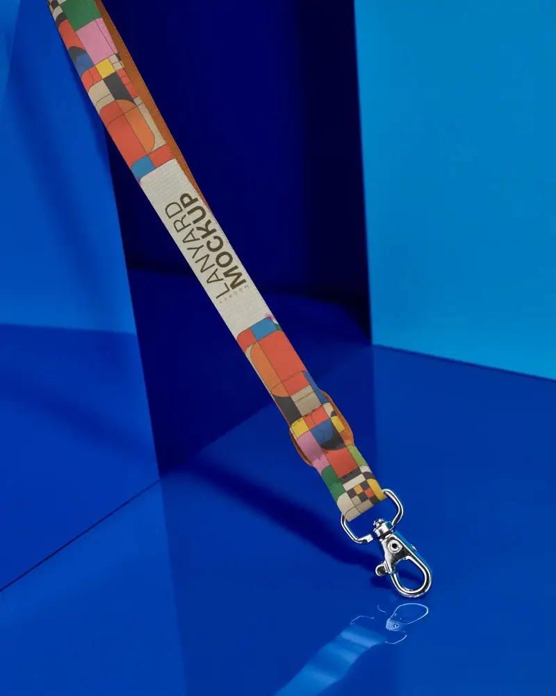 Personalized Lanyard Mockup With Reinforced Metal Hook For Secure Attachment Of Cardholders Keys