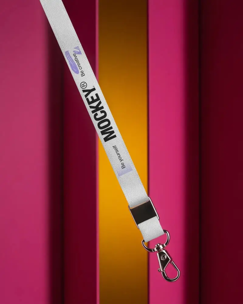 Durable Custom Lanyard Mockup With Metal Clip Versatile Accessory For Ids Keys And Badges