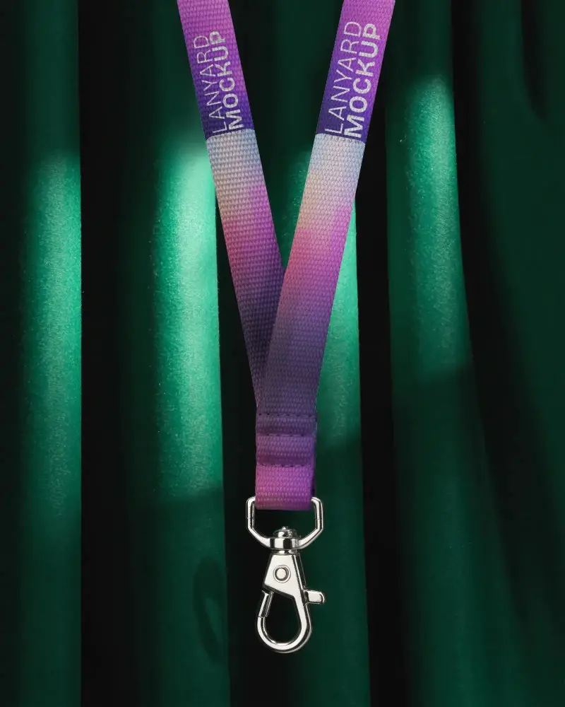 Customizable Lanyard Mockup With Metal Hook Ideal For Id Badges Keys And Access Cards Display