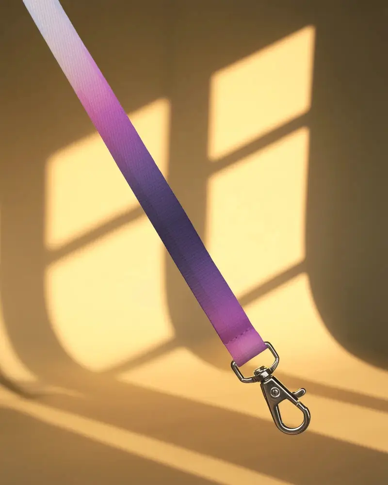 Sleek Professional Lanyard Mockup Design Showcasing Strong Fabric Strap And Metal Hook Attachment