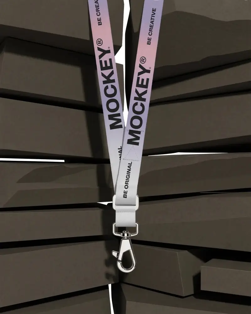 High Quality Custom Lanyard Mockup With Metal Clip For Badge Holder And Id Accessory