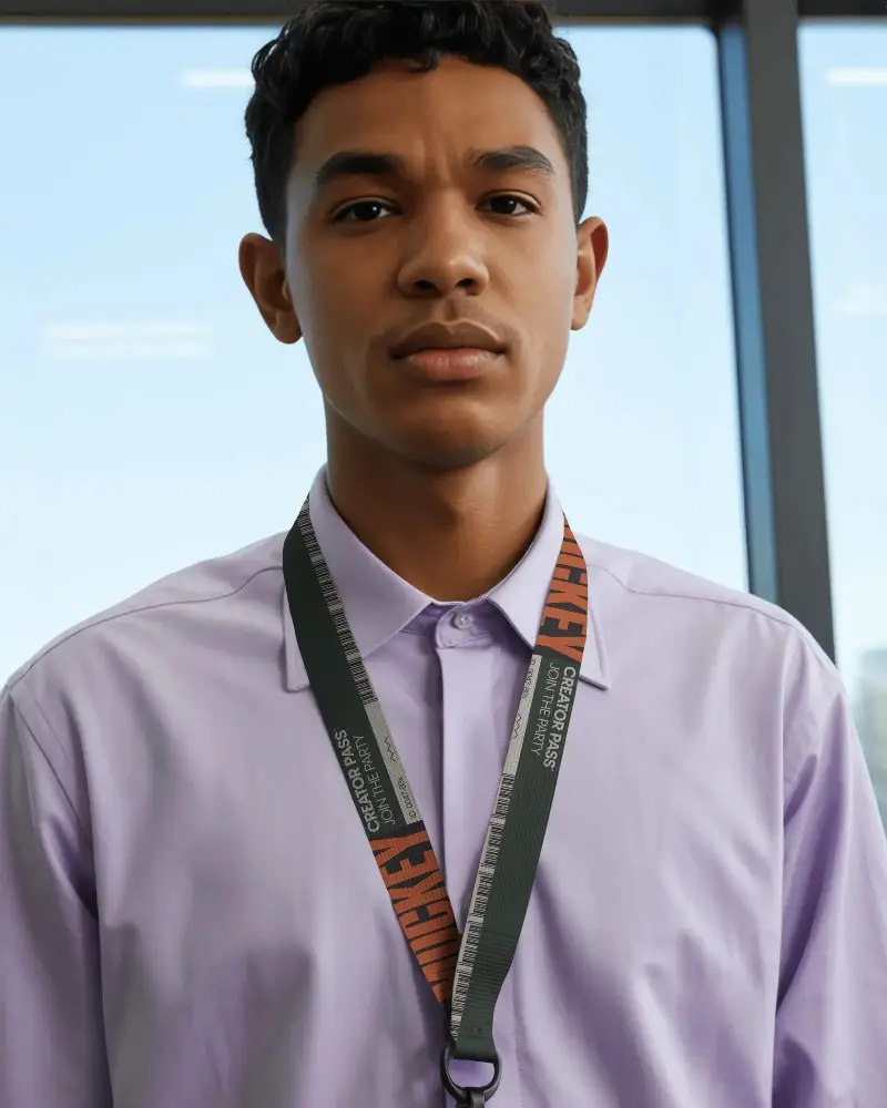 Professional Office Lanyard Mockup For Id Badges And Corporate Access Display