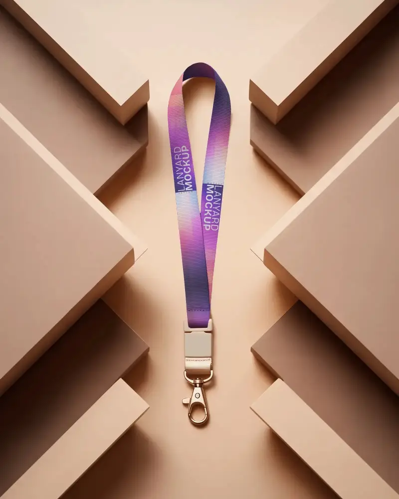 Premium Lanyard Mockup Design With Detachable Clip And Durable Fabric For Conference Events