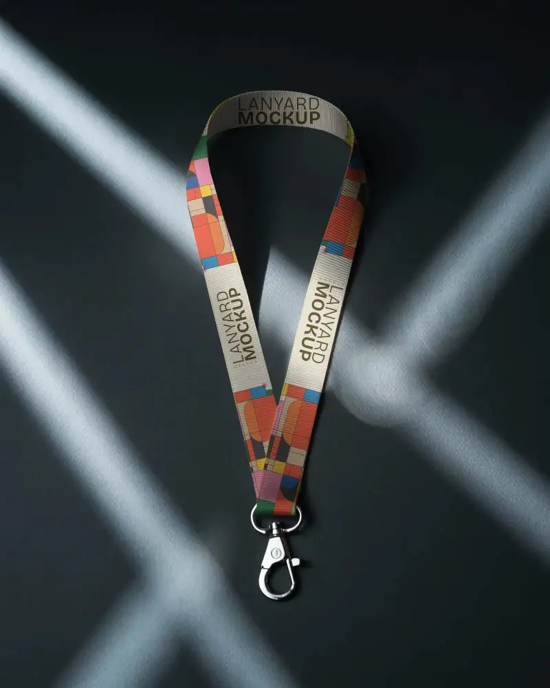 Premium Quality Lanyard Mockup With Metal Clip Secure Attachment For Ids Badges Ideal For Events