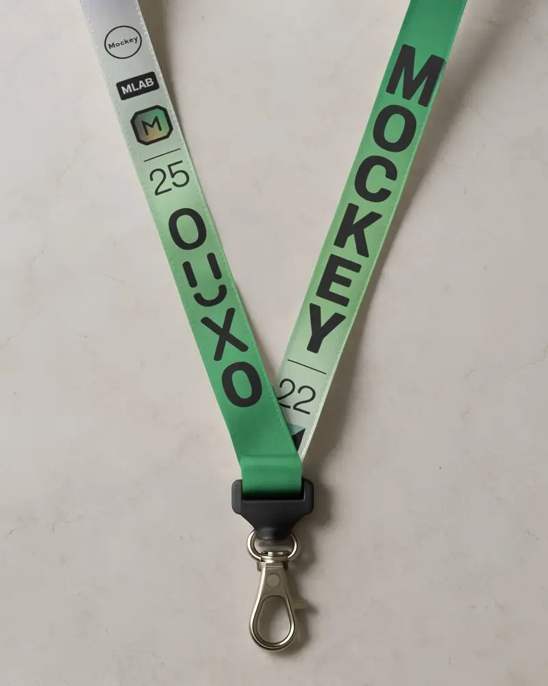Professional Lanyard Mockup With Solid Strap And Metal Hook Ideal For Branding Projects