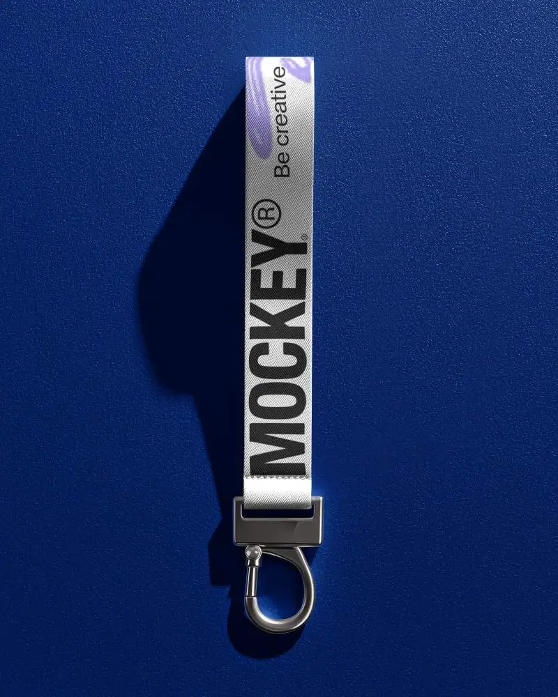 Custom Printed Lanyard Mockup With Strong Swivel Hook For Office Id Cards And Key Holders