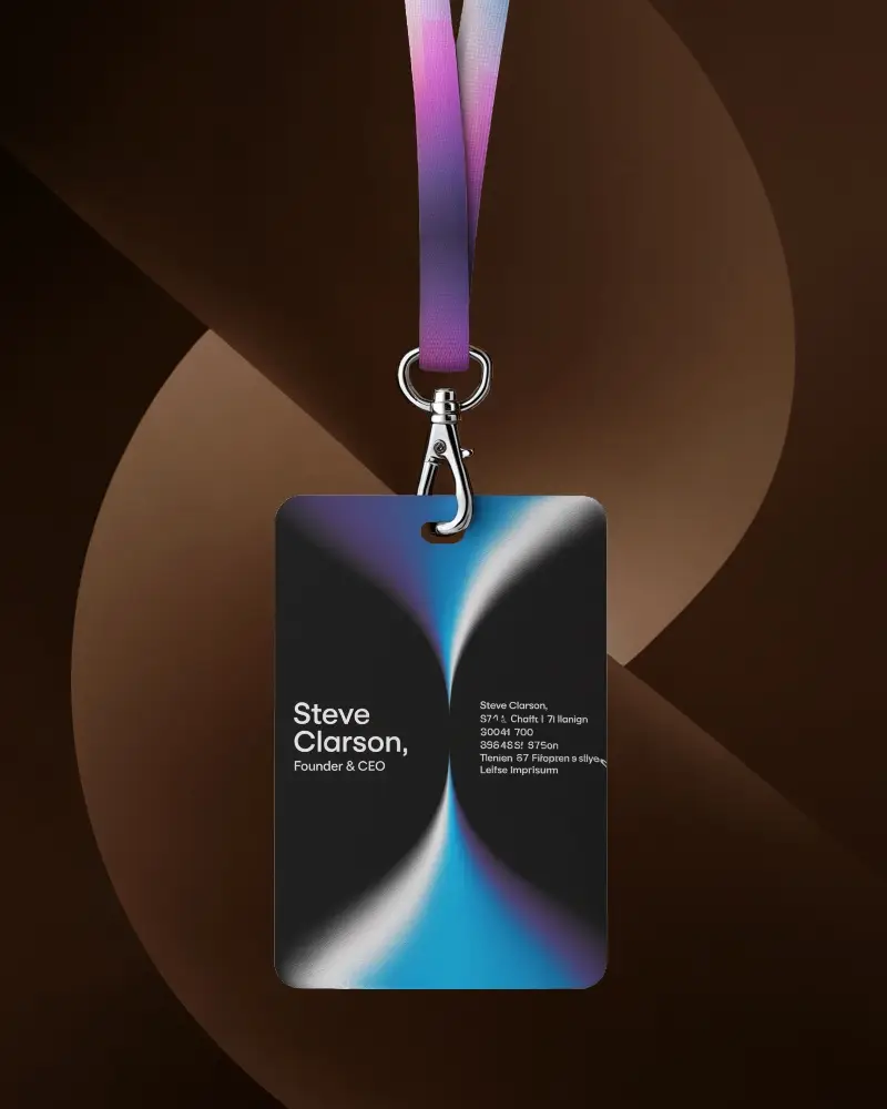 High Quality Lanyard Mockup With Detachable Hook And Customizable Blank Card Template