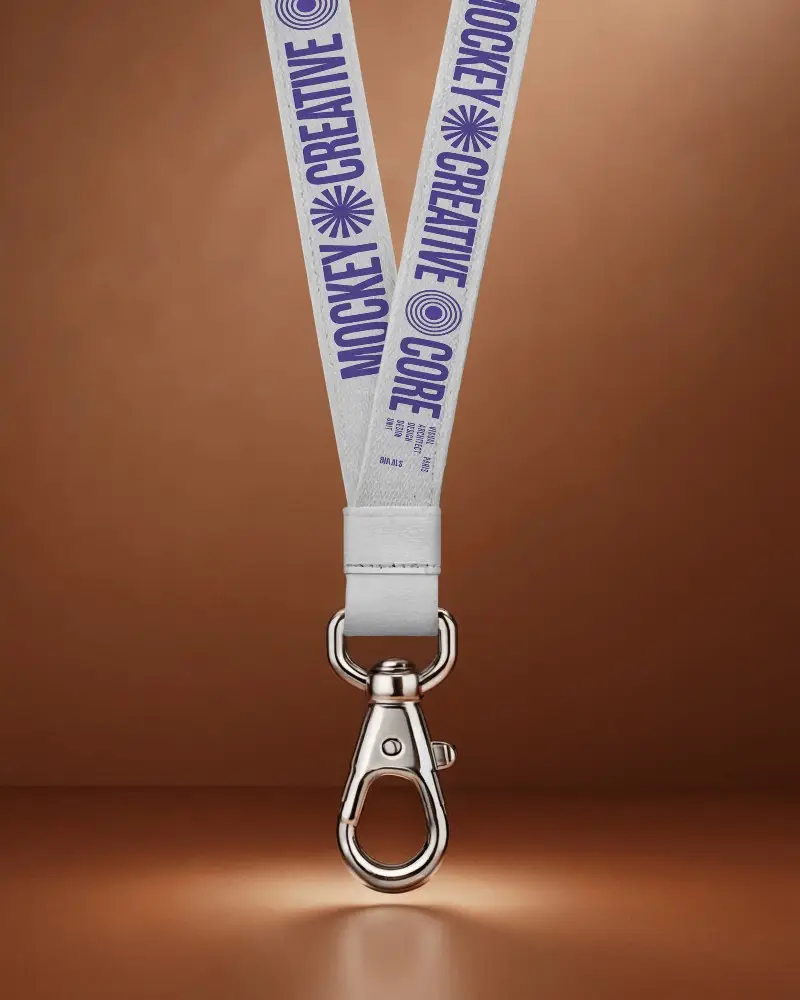 Customizable Lanyard Mockup With Metal Clip Ideal For Promotional Use And Id Badge Holders