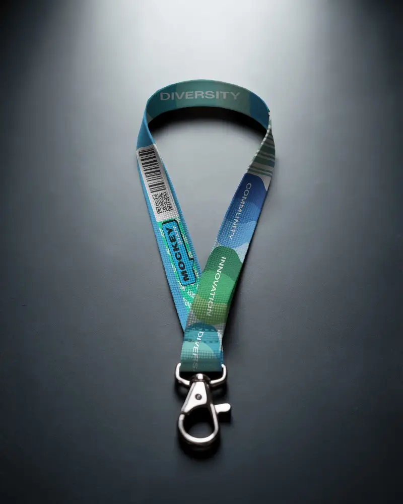 Stylish Practical Neck Lanyard Mockup With Strong Clip Fastening Designed For Easy Access