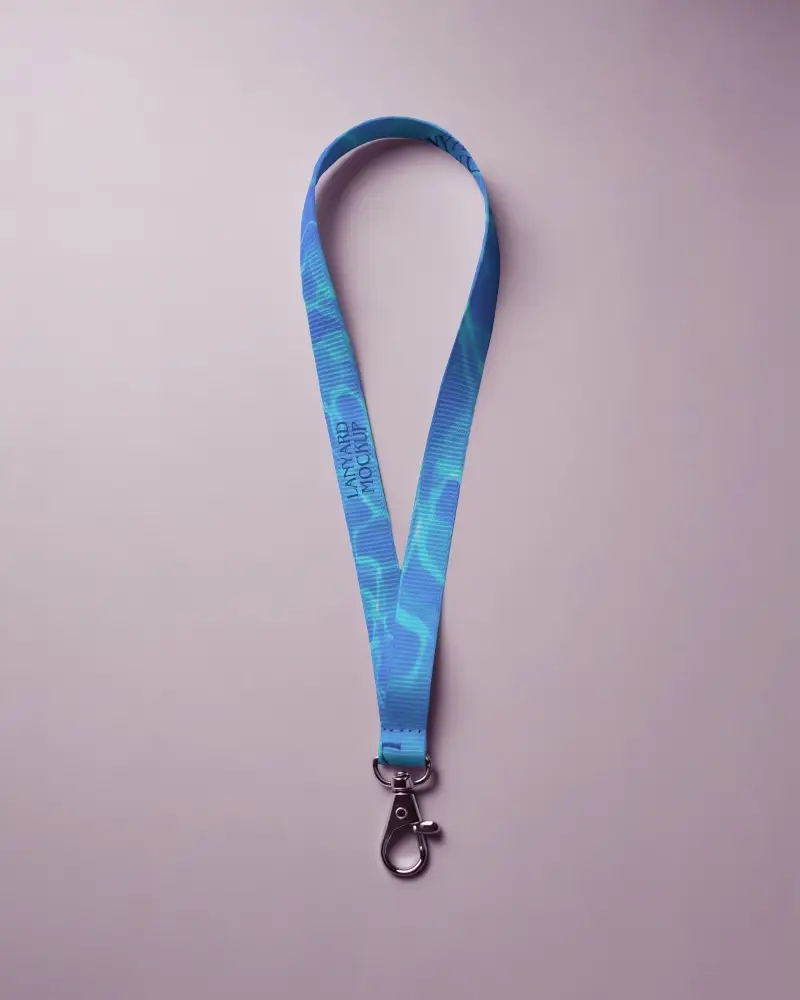 Durable Detachable Clip Lanyard Mockup For Conference And Office Id Badge Holders And Keychains