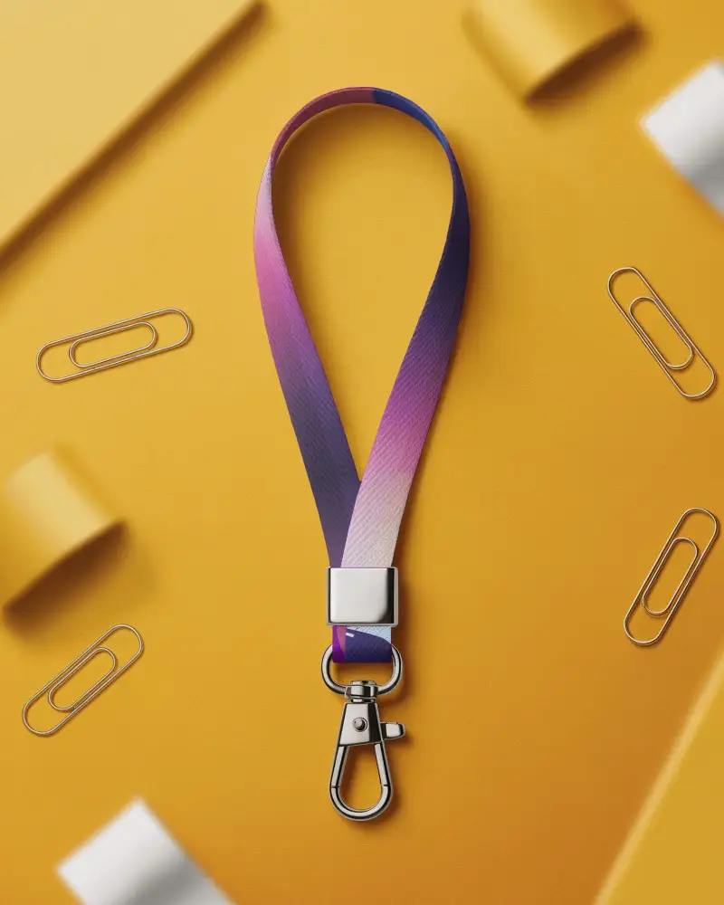 Versatile Lanyard Mockup With Secure Metal Attachment For Conferences Events And Workplace Access