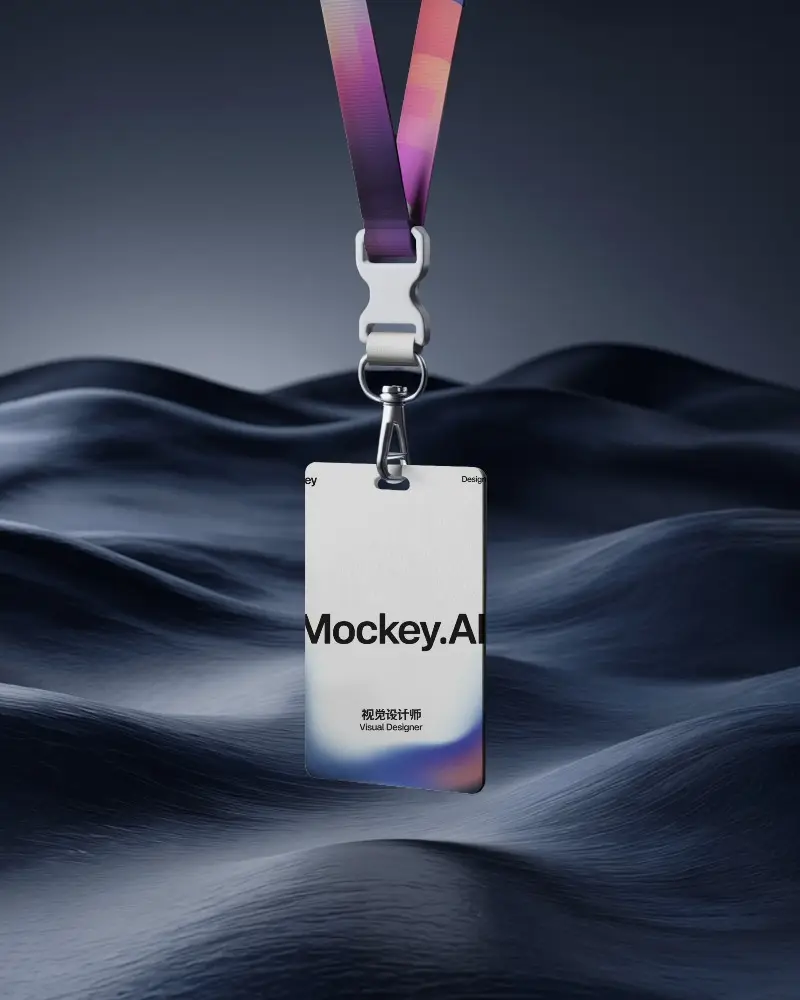 Professional Lanyard Mockup With Customizable Badge Holder And Strong Metal Hook Attachment