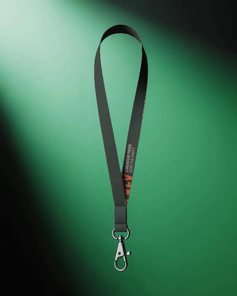 Professional Lanyard Design Mockup With Secure Metal Hook Perfect For Employee Id Cards Use