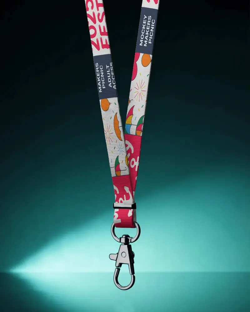 Durable Lanyard Mockup With Metal Clip Versatile Neck Strap For Ids Badges Keys Accessories