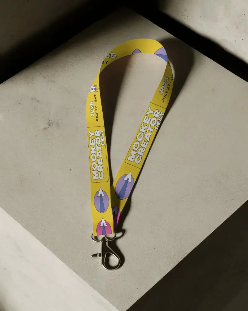 Professional Lanyard Mockup With Swivel Clip For Promotional Use Conventions Offices And Schools