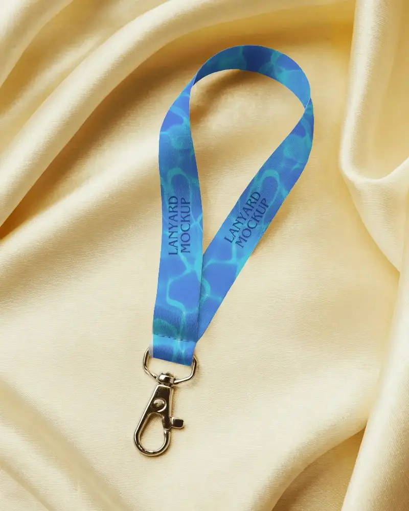 Customizable Lanyard Mockup With Metal Clip For Badge Holder Ideal For Conferences And Events