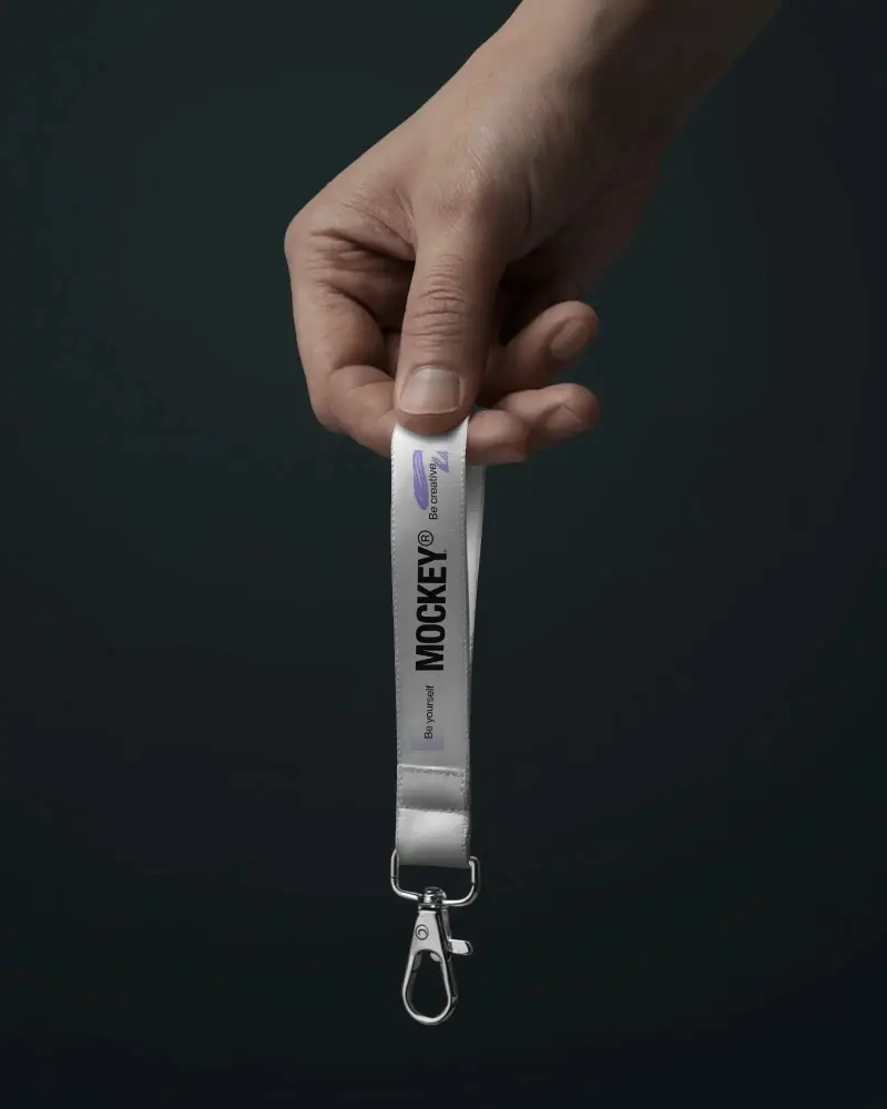 High Quality Lanyard Mockup With Metal Clip For Id Badges And Access Cards Holding