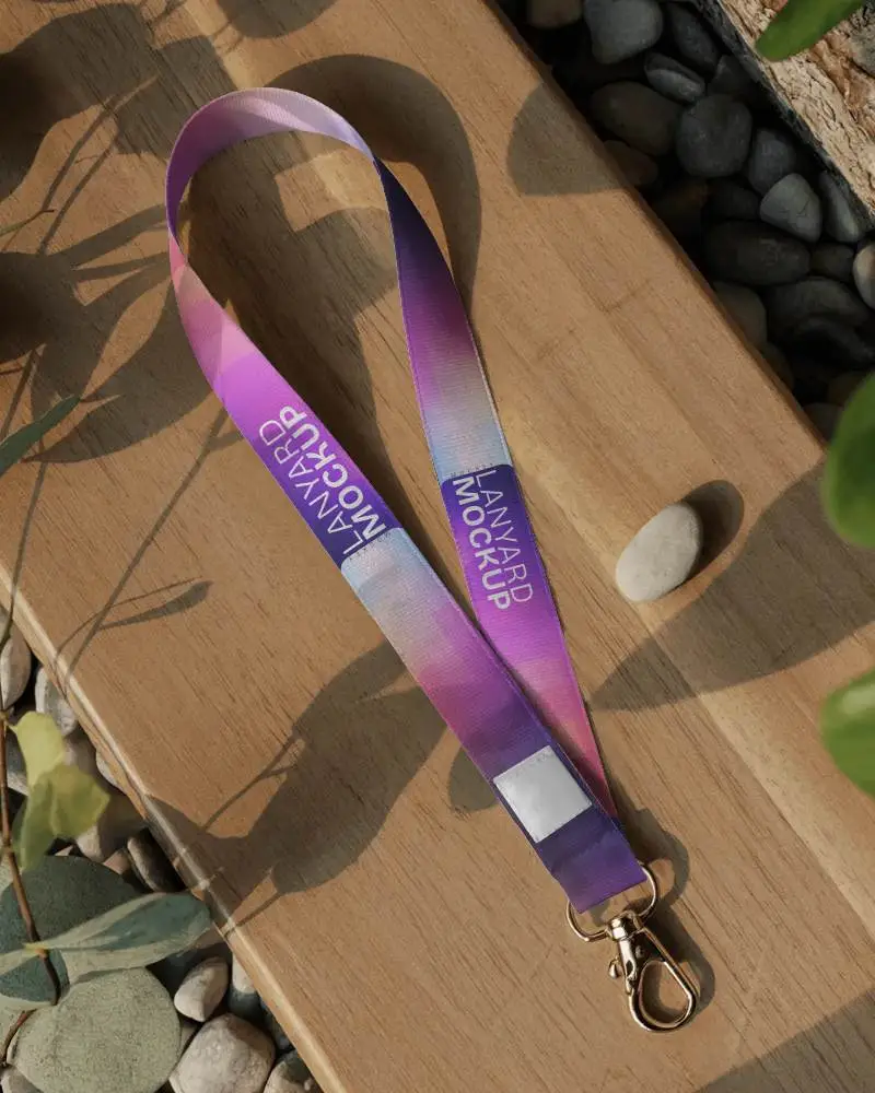 Sleek Durable Lanyard Mockup With Reliable Swivel Hook For Easy Attachment And Detachment