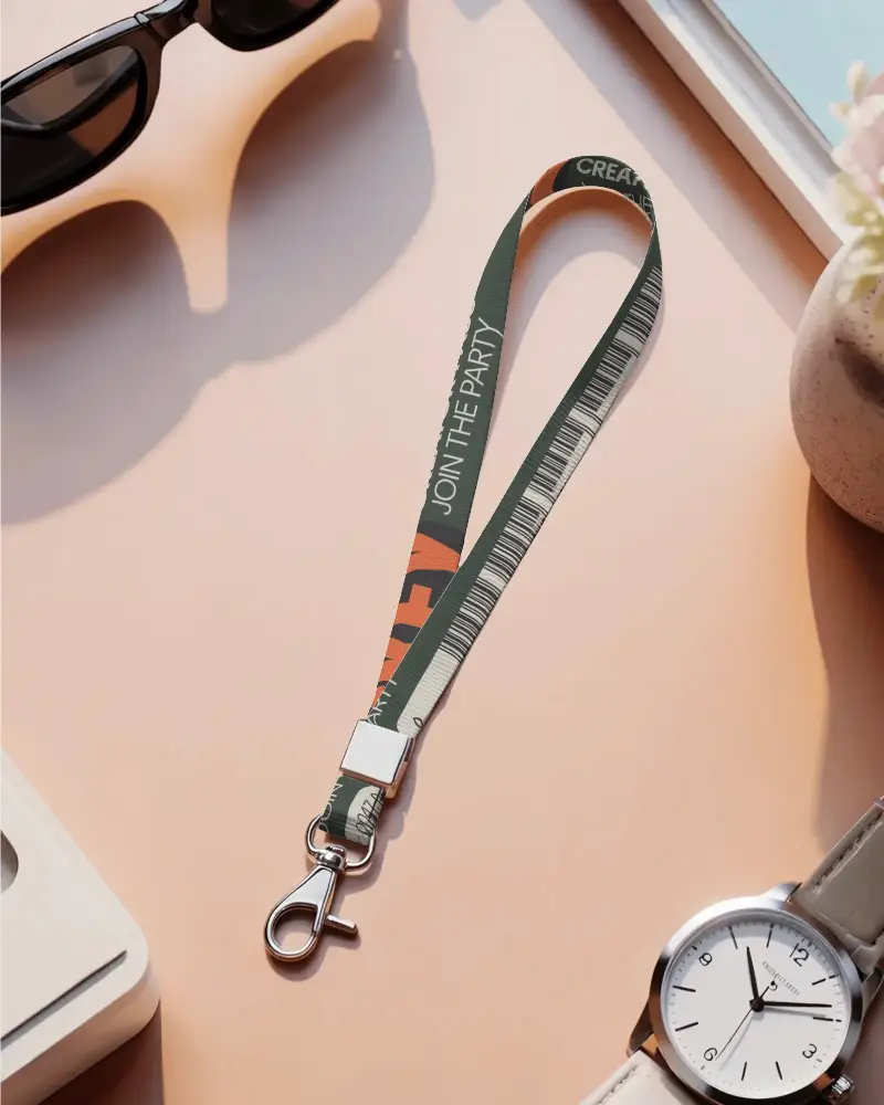 Durable Lanyard Mockup With Metal Clip For Personalized Id Badge Holders And Keychains