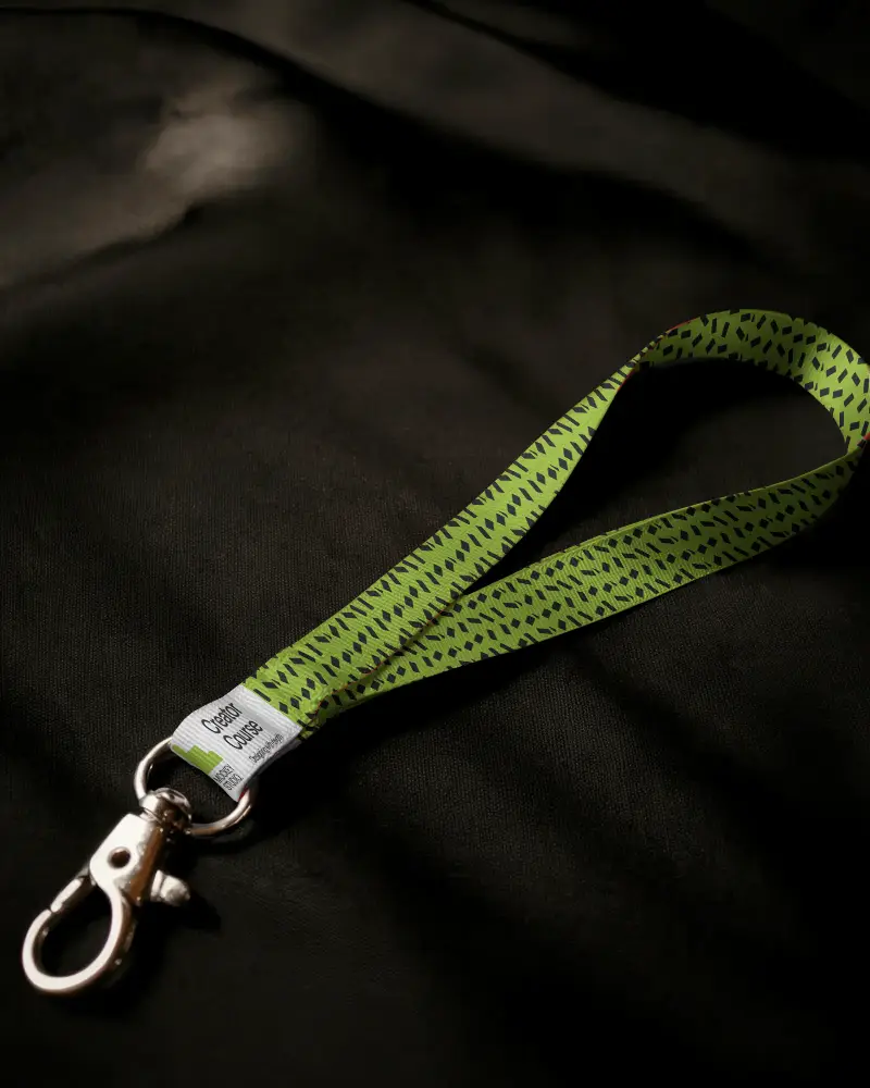Premium Quality Lanyard Mockup With Metal Clip For Key Holding And Id Badge Use