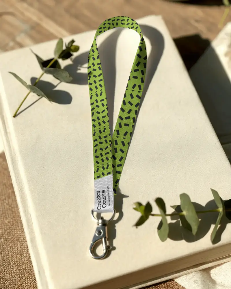 Sleek Minimalist Lanyard Mockup With Metal Clip Ideal For Id Badge And Accessory Carrying