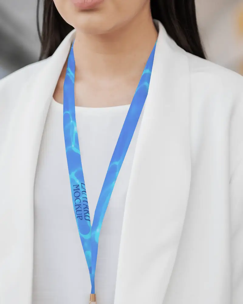 Corporate Lanyard Mockup For Business Events Professional Accessory