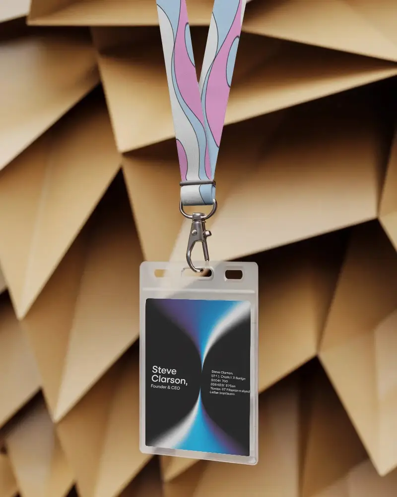 Premium Quality Lanyard Mockup With Clear Id Badge Holder For Professional Event Use