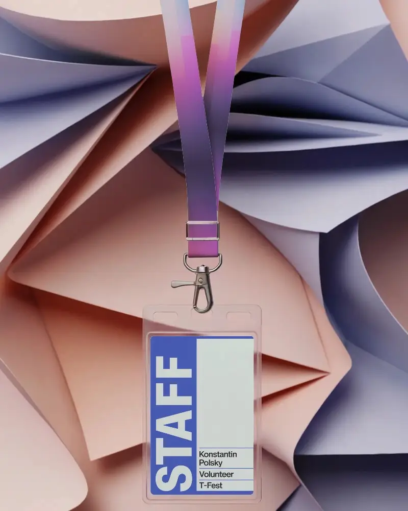 Customizable Lanyard Mockup Id Badge Holder With Detachable Clip For Business Events And Conferences