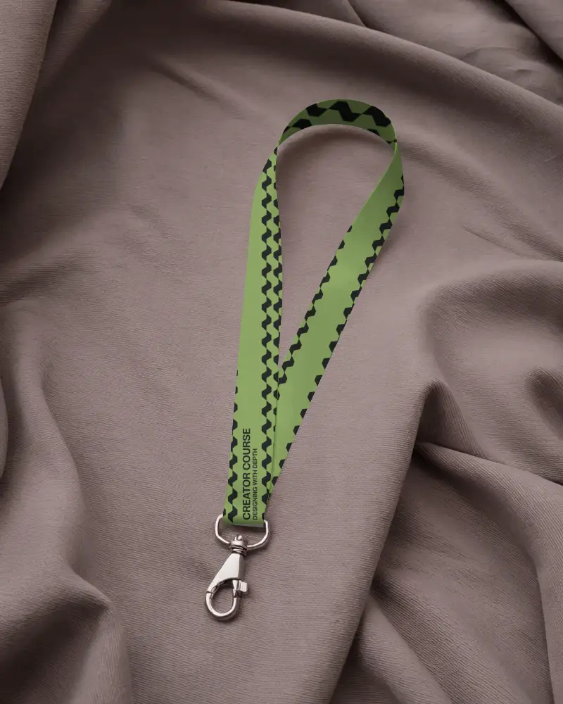 Premium Quality Lanyard Mockup With Metal Clip Perfect For Id Badges Keys And Access Cards