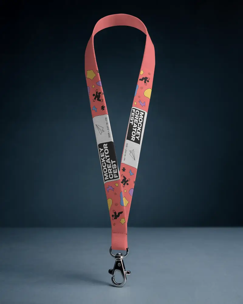 High Quality Durable Lanyard Mockup With Metal Clip For Business And Event Identification Purposes