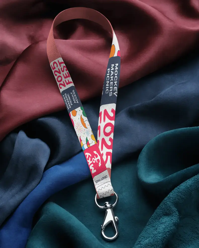 Customizable Lanyard Mockup With Durable Hook Perfect For Promotional And Conference Use