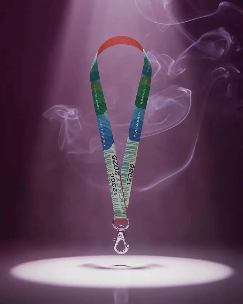 Durable Woven Lanyard Mockup With Snap Hook Ideal For Promotional And Conference Use