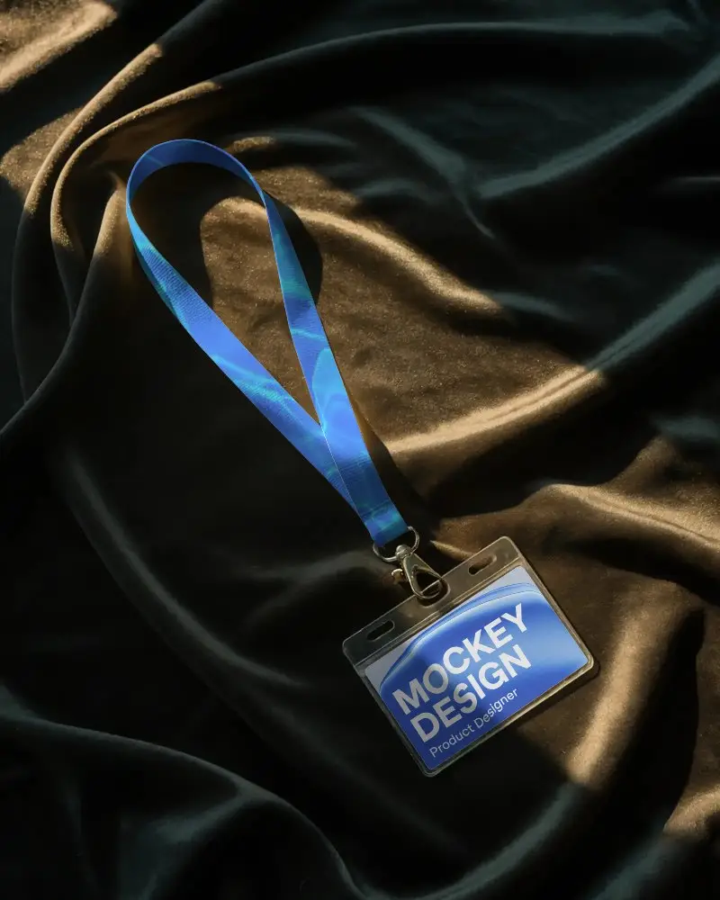 Premium Quality Lanyard Mockup With Clear Id Badge Holder For Professional And Event Use