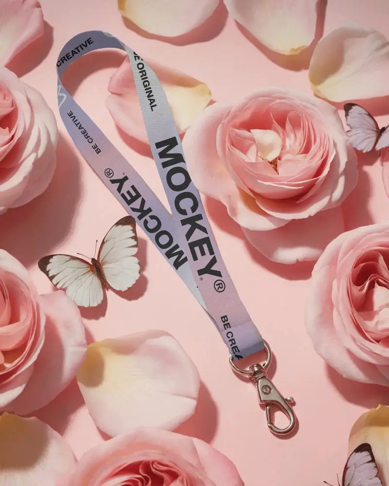 Premium Quality Customizable Lanyard Mockup With Metal Clip For Keycards And Badges Display