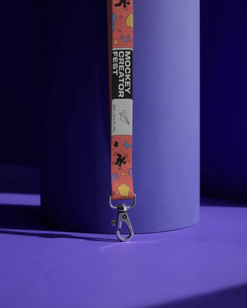 Durable Lanyard Mockup With Metal Clip For Secure Id Badge Holding And Easy Access Use