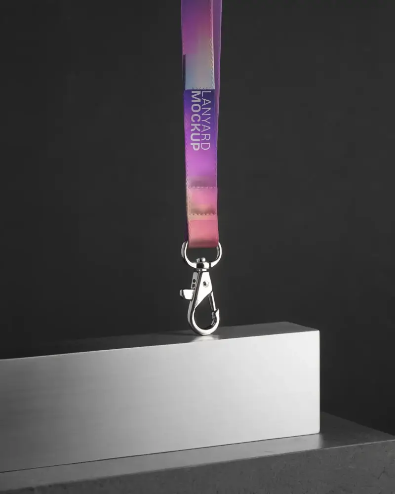 Sleek Lanyard Mockup With Metal Clip For Secure Id And Accessory Holding