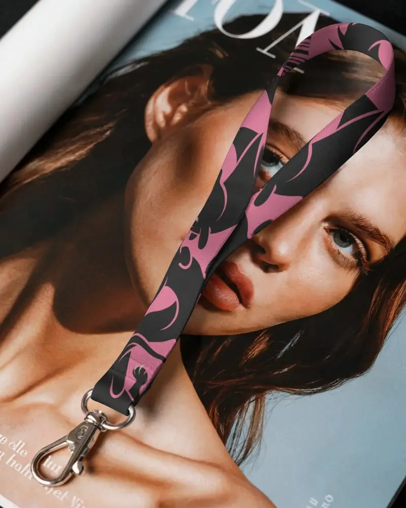 Sleek Lanyard Mockup Showing High Quality Fabric With Sturdy Metal Hook For Accessories