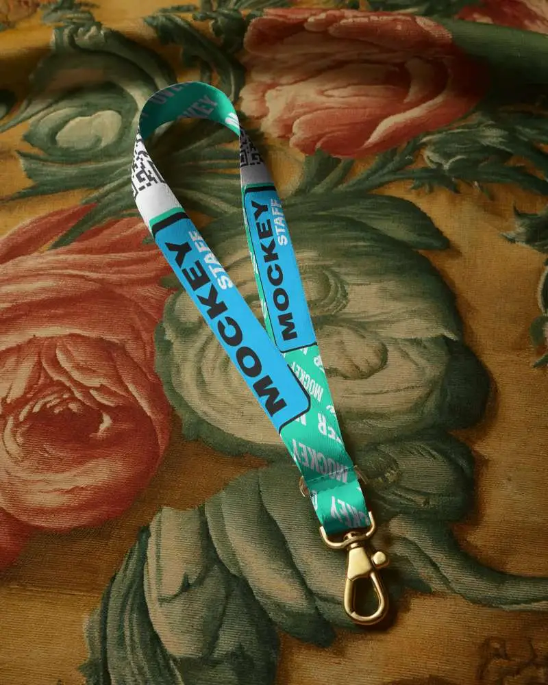Premium Lanyard Mockup With Metal Clip Ideal For Custom Branding And Corporate Events Promotion