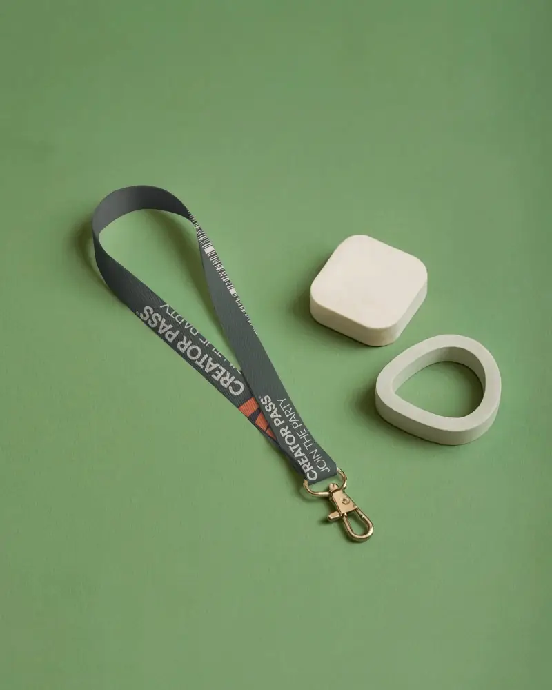 Sleek Minimalist Lanyard Mockup With Metal Clip For Badge Or Id Card