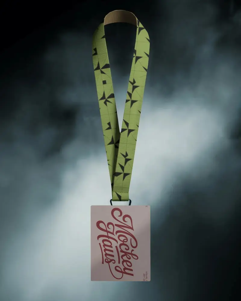 Professional Event Lanyard Mockup For Customizable Id Badge And Conference Accessories