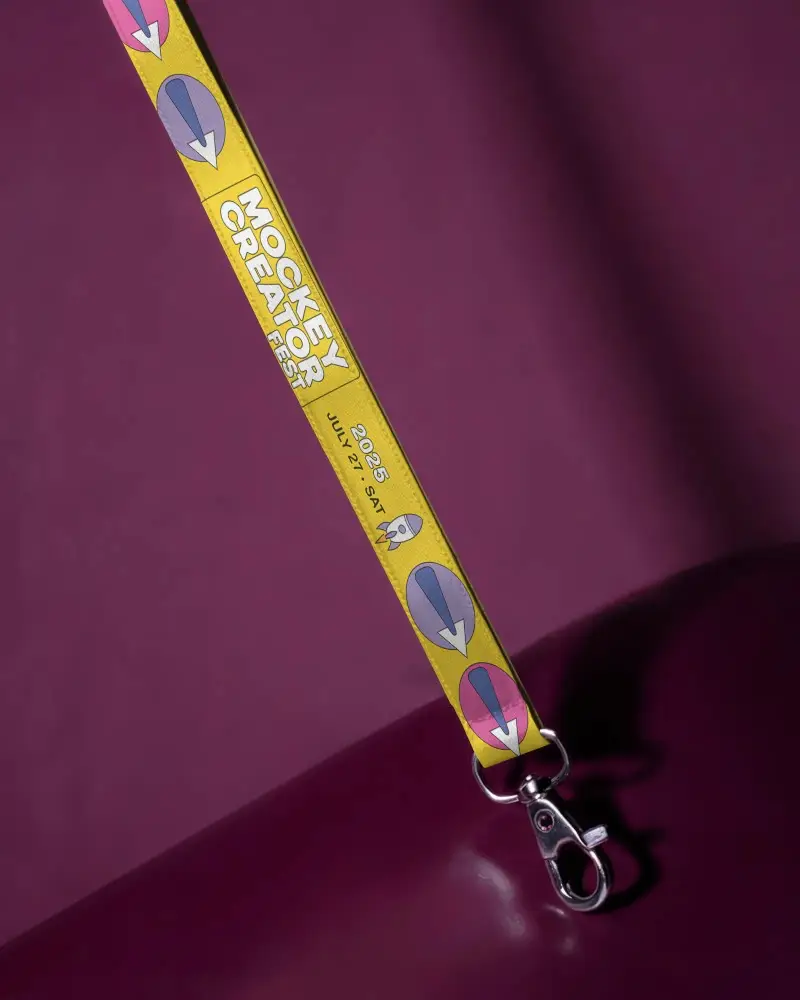 Premium Quality Lanyard Mockup With Metal Clip For Secure Attachment And Everyday Convenience